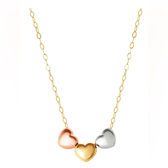 Stampd Jewelry - 10k Gold Tri-Color Heart Necklace